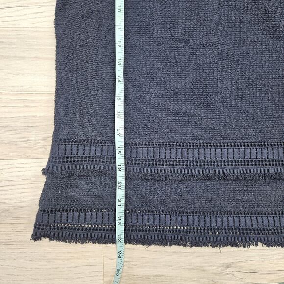 BANANA REPUBLIC Womens Navy Blue Textured Layered Zip Blouse Size XS - Picture 3 of 6